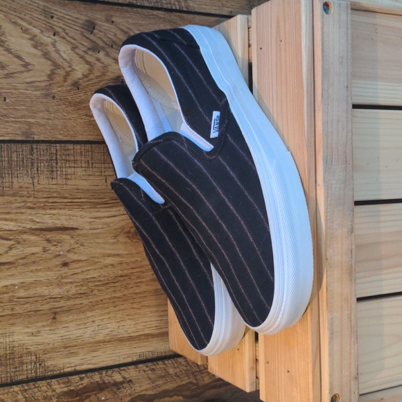 Vans J. Crew Pinstripe Slip ons - Picture 2 of 8